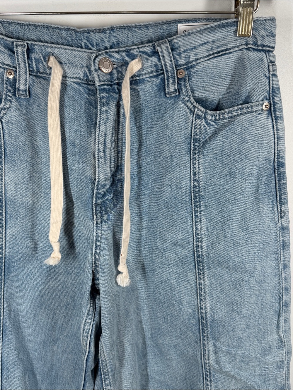 Gap Mid Rise UltraSoft Denim Baggy Trousers Jeans Wide Leg Size 8 - Picture 3 of 8